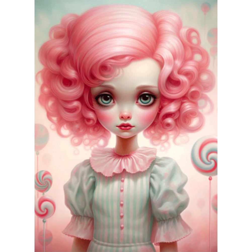 Big-Eyed Girl - Full Round Drill Diamond Painting 40*55CM(Partial AB)