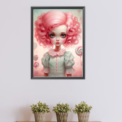 Big-Eyed Girl - Full Round Drill Diamond Painting 40*55CM(Partial AB)