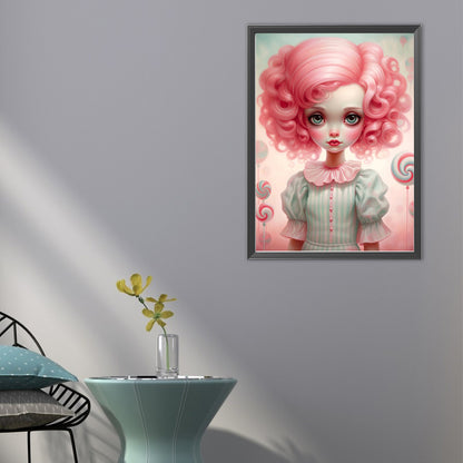 Big-Eyed Girl - Partial AB Full Round Drill Diamond Painting 40*55CM