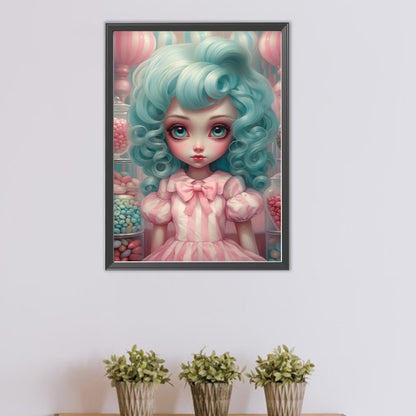 Big-Eyed Girl - Full Round Drill Diamond Painting 40*55CM(Partial AB)