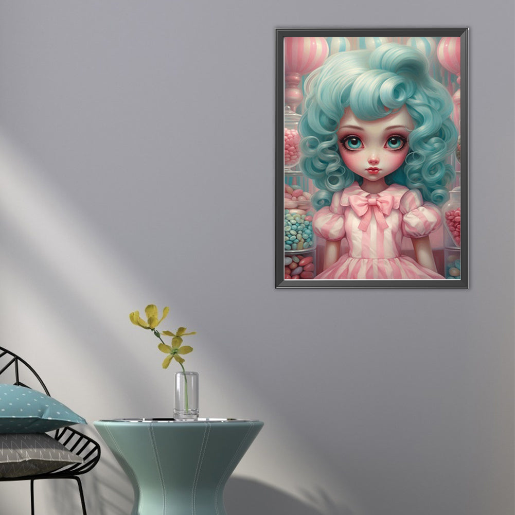 Big-Eyed Girl - Partial AB Full Round Drill Diamond Painting 40*55CM