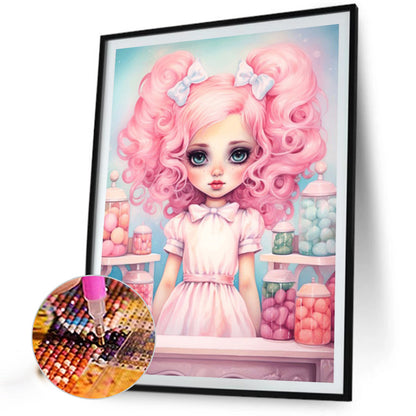Big-Eyed Girl - Partial AB Full Round Drill Diamond Painting 40*55CM