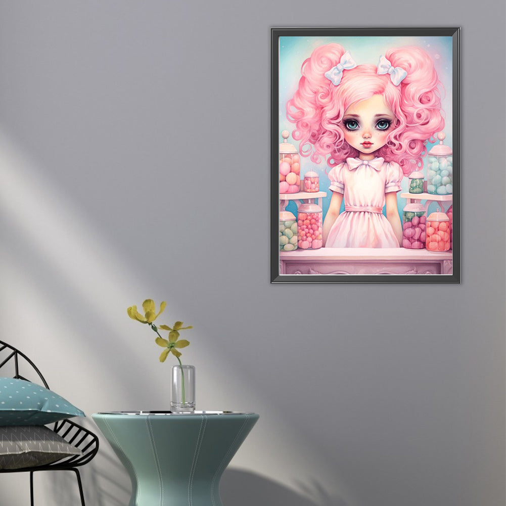 Big-Eyed Girl - Partial AB Full Round Drill Diamond Painting 40*55CM