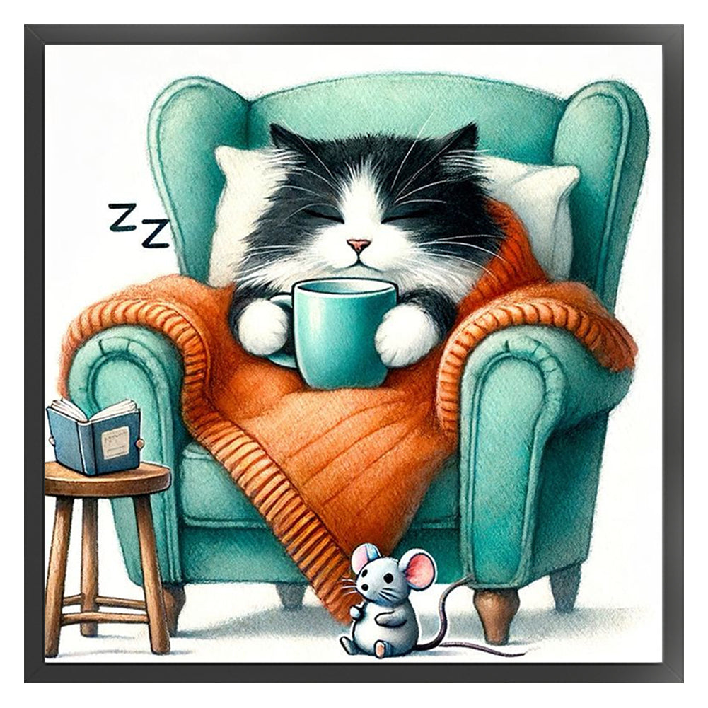 Kitten On The Sofa - 11CT Stamped Cross Stitch 40*40CM