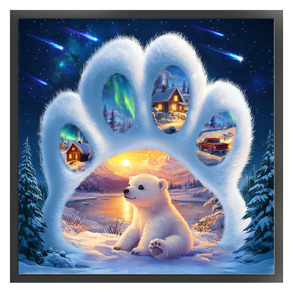 Bear Paw Silhouette - 11CT Stamped Cross Stitch 40*40CM