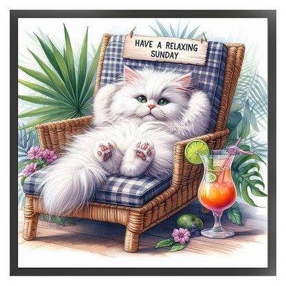 Kitten On A Chair - 11CT Stamped Cross Stitch 40*40CM