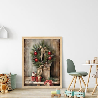 Christmas Wreath - 11CT Stamped Cross Stitch 40*53CM