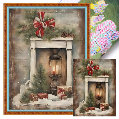 Christmas Fireplace - 11CT Stamped Cross Stitch 40*53CM