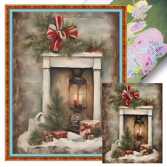 Christmas Fireplace - 11CT Stamped Cross Stitch 40*53CM