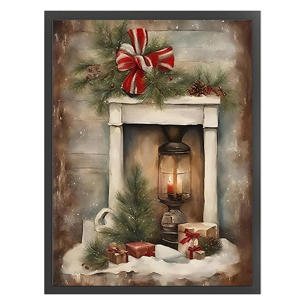 Christmas Fireplace - 11CT Stamped Cross Stitch 40*53CM