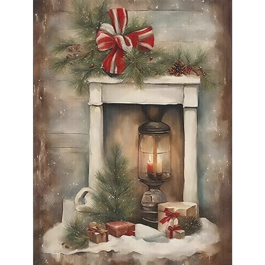 Christmas Fireplace - 11CT Stamped Cross Stitch 40*53CM