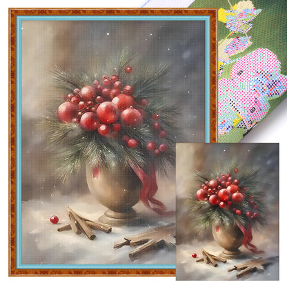 Christmas Vase - 11CT Stamped Cross Stitch 40*53CM