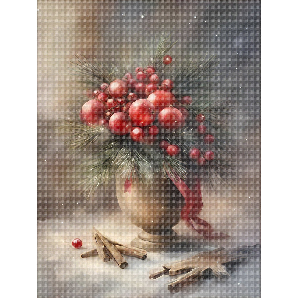 Christmas Vase - 11CT Stamped Cross Stitch 40*53CM