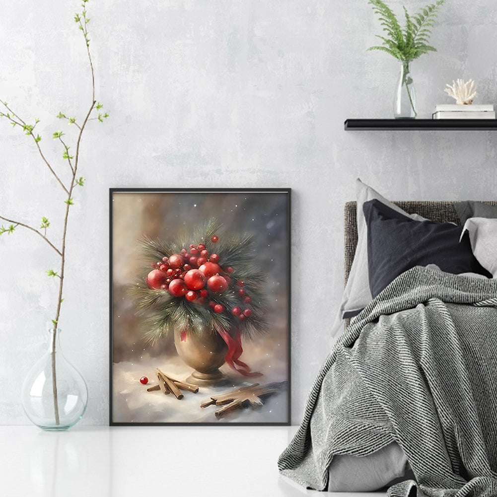 Christmas Vase - 11CT Stamped Cross Stitch 40*53CM
