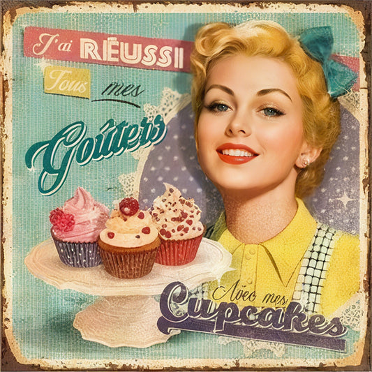 Retro Billboard - 11CT Stamped Cross Stitch 40*40CM