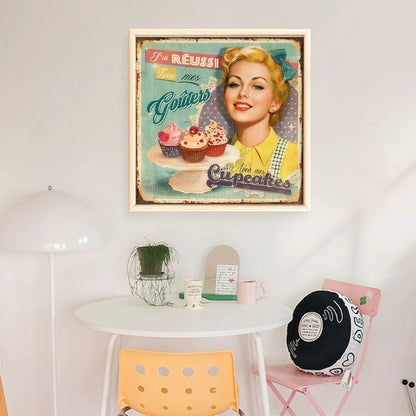 Retro Billboard - 11CT Stamped Cross Stitch 40*40CM