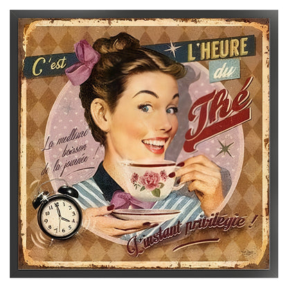 Retro Billboard - 11CT Stamped Cross Stitch 40*40CM