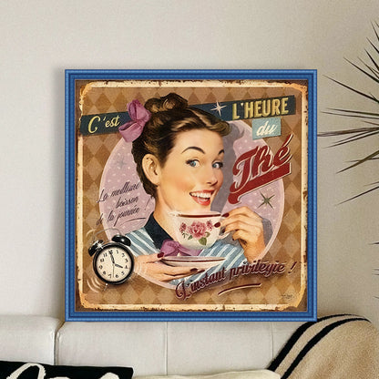 Retro Billboard - 11CT Stamped Cross Stitch 40*40CM