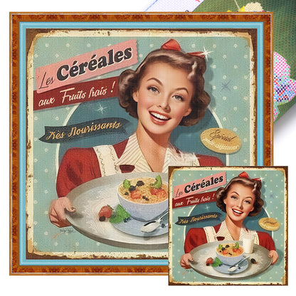 Retro Billboard - 11CT Stamped Cross Stitch 40*40CM