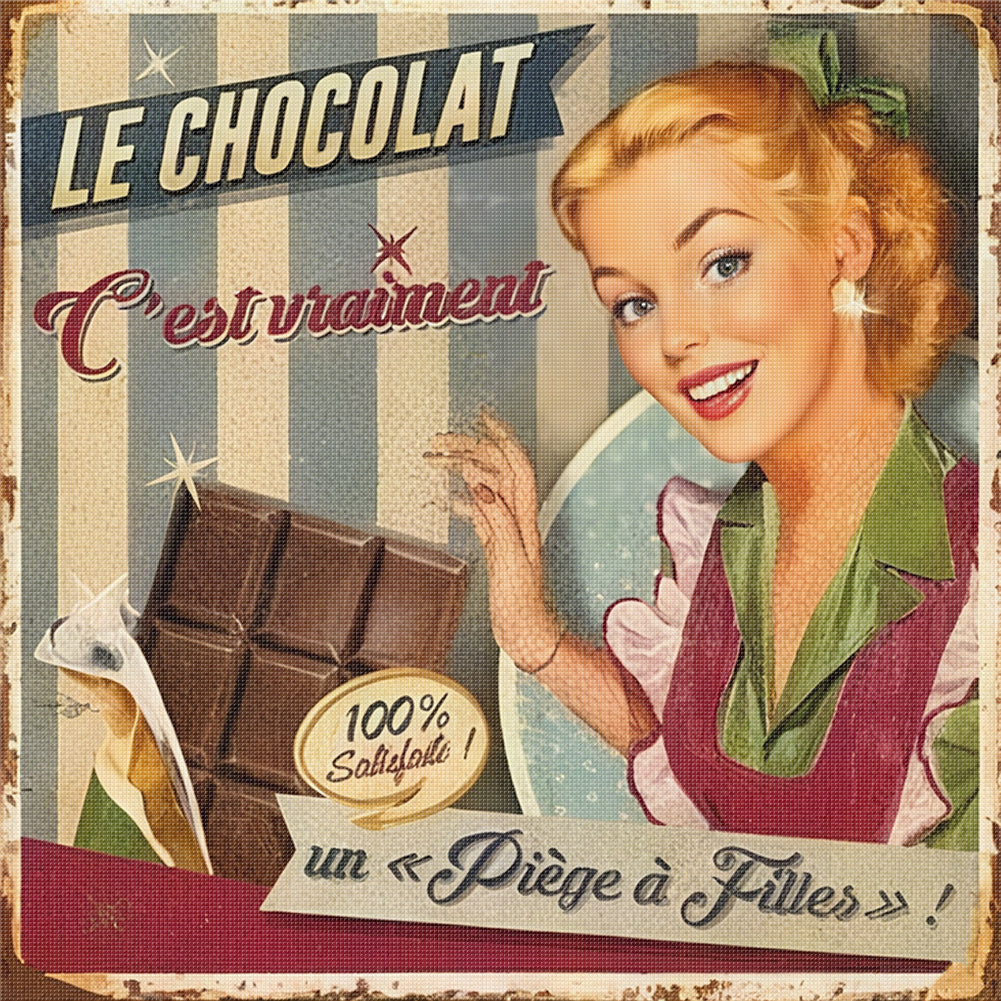 Retro Billboard - 11CT Stamped Cross Stitch 40*40CM