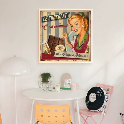 Retro Billboard - 11CT Stamped Cross Stitch 40*40CM