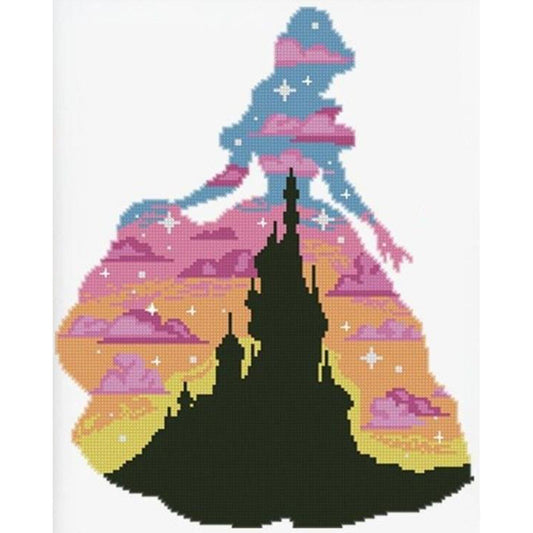 Princess Castle Silhouette - 11CT Stamped Cross Stitch 40*50CM