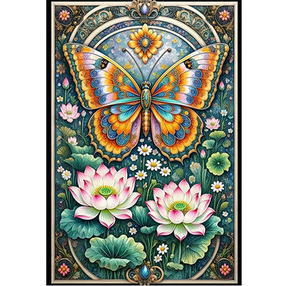 Lotus And Butterfly - 11CT Stamped Cross Stitch 50*70CM£¨Mona Lisa Brand£©