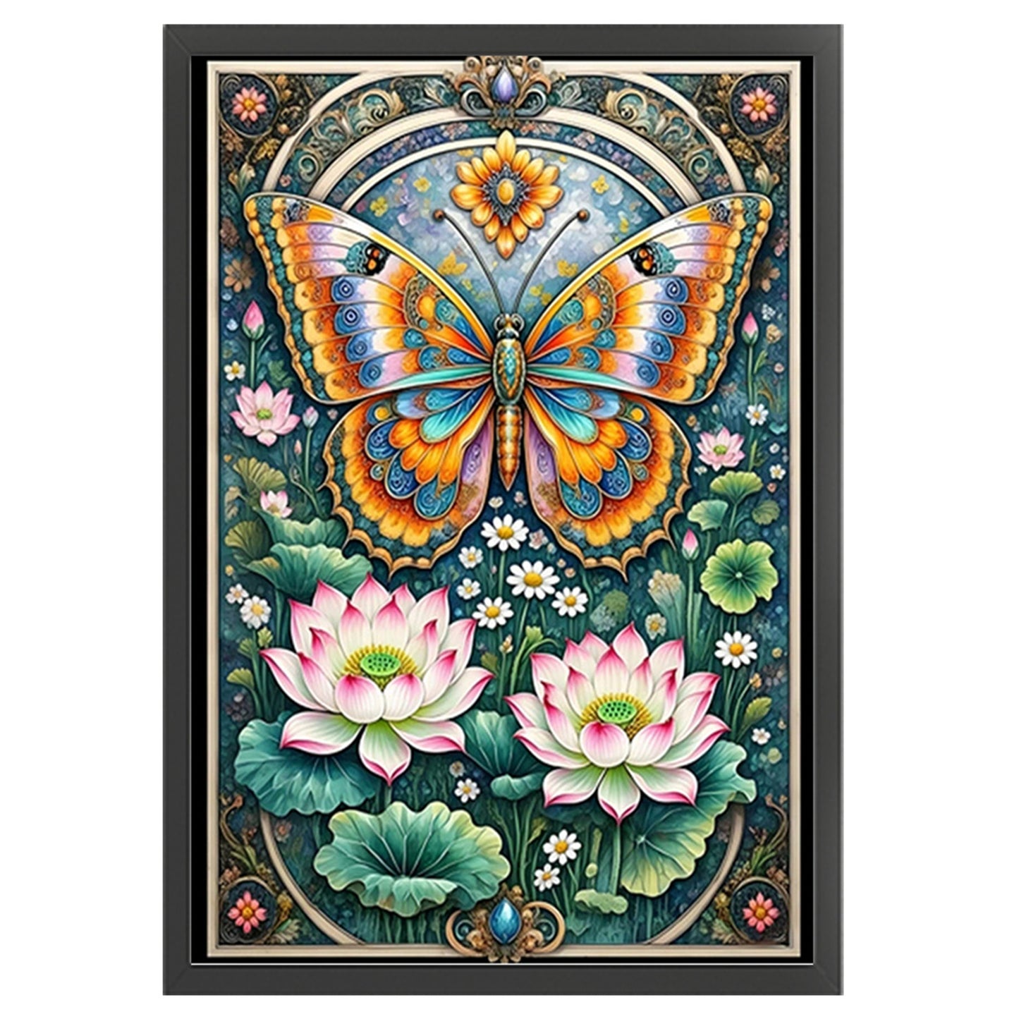 Lotus And Butterfly - 11CT Stamped Cross Stitch 50*70CM£¨Mona Lisa Brand£©