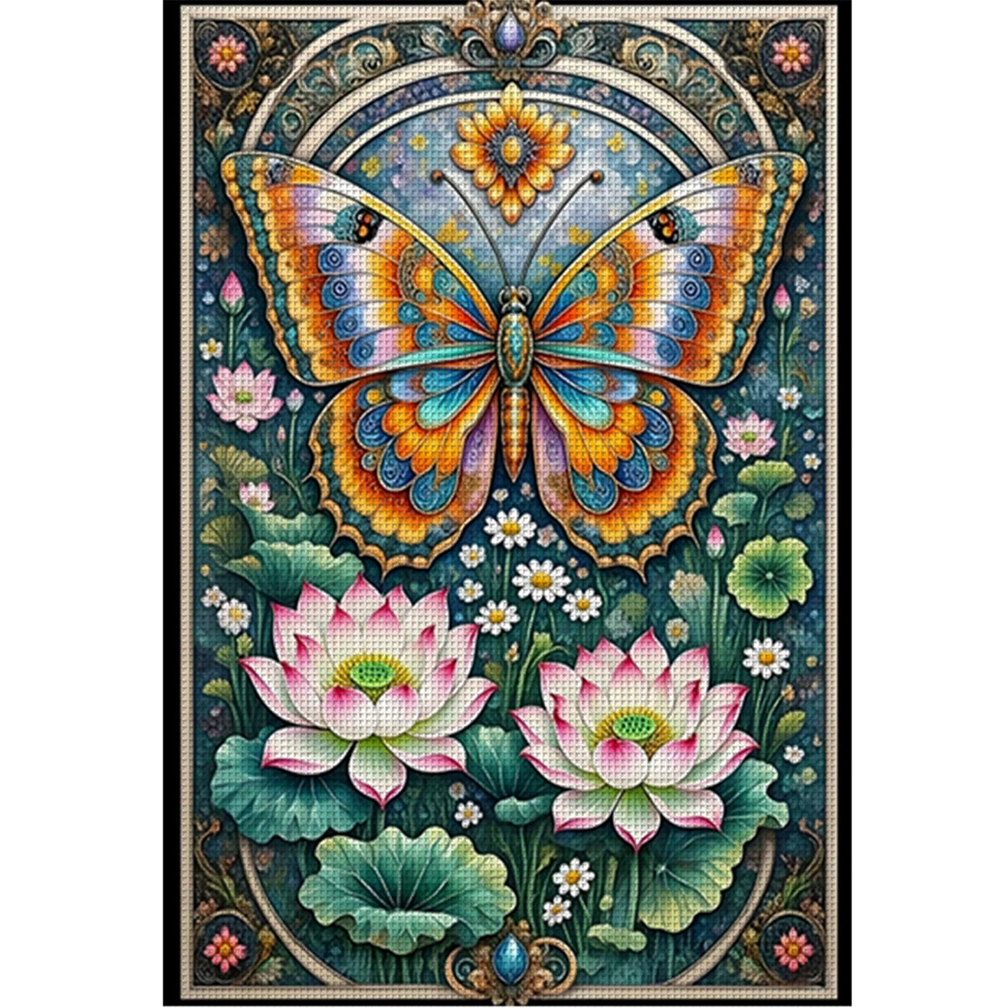 Lotus And Butterfly - 11CT Stamped Cross Stitch 50*70CM£¨Mona Lisa Brand£©