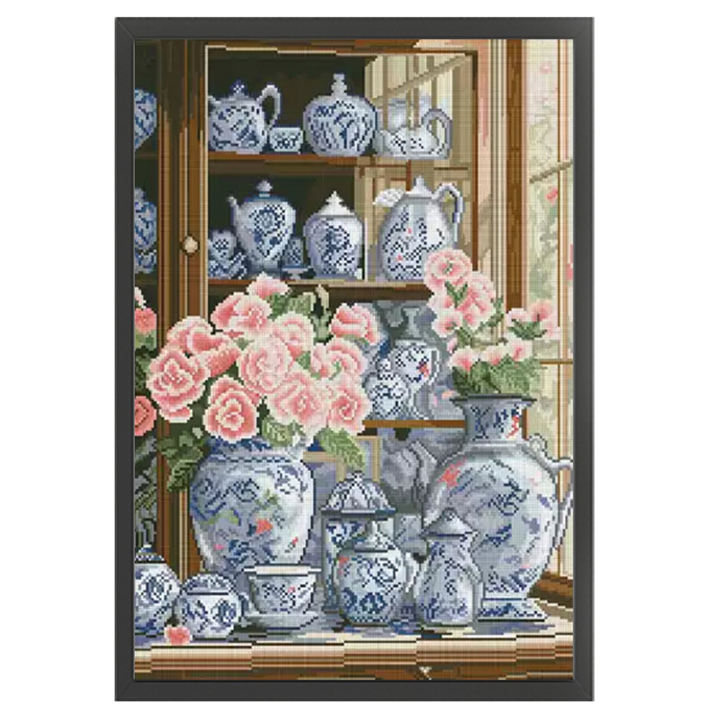 Porcelain Camellia - 11CT Stamped Cross Stitch 50*70CM£¨Mona Lisa Brand£©