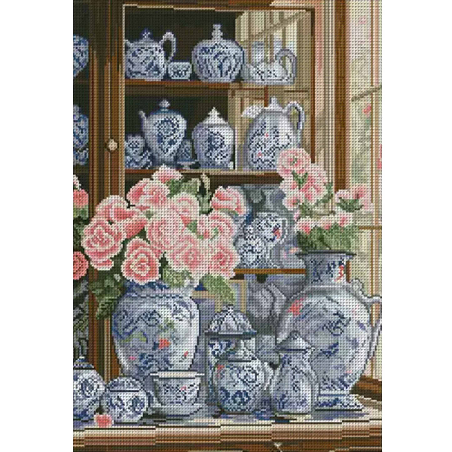 Porcelain Camellia - 11CT Stamped Cross Stitch 50*70CM£¨Mona Lisa Brand£©
