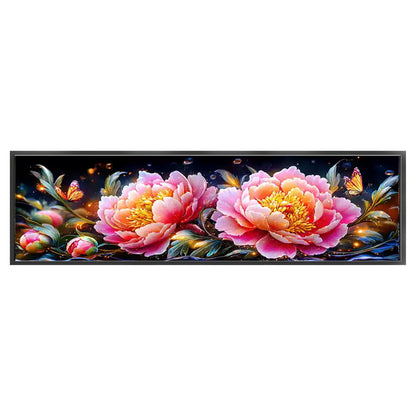 Peonies In The Morning, Moonlight And Evening - 11CT Stamped Cross Stitch 135*40CM£¨Mona Lisa Brand£©