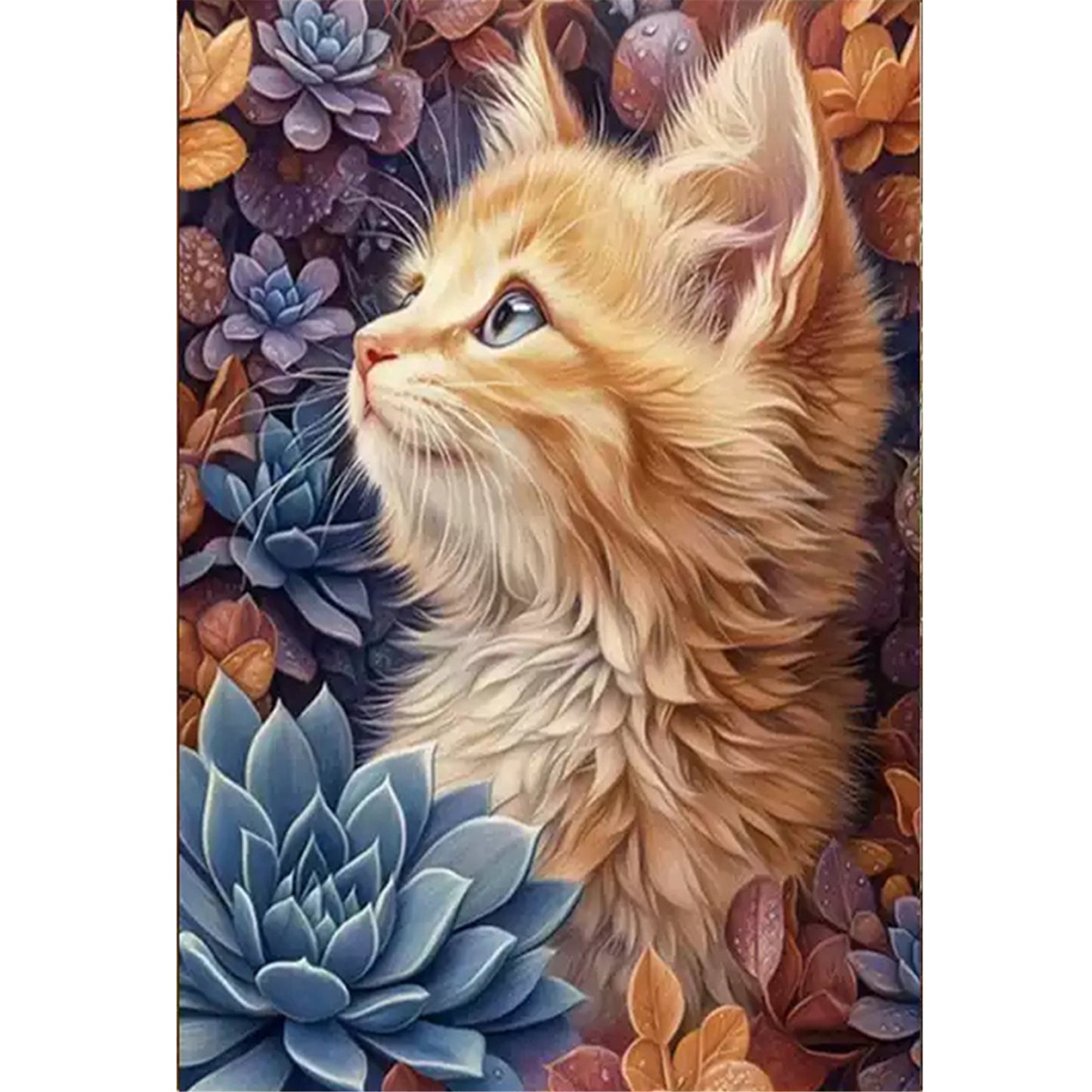 Succulent Cat - 11CT Stamped Cross Stitch 50*70CM£¨Mona Lisa Brand£©