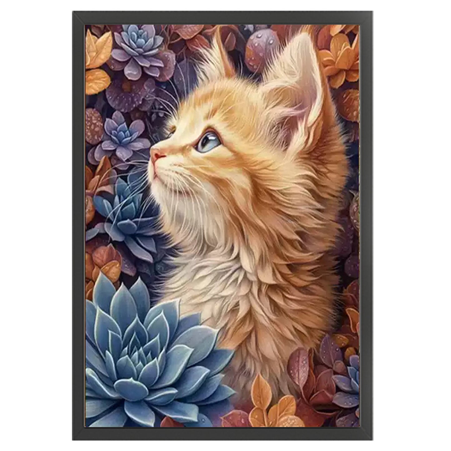 Succulent Cat - 11CT Stamped Cross Stitch 50*70CM£¨Mona Lisa Brand£©