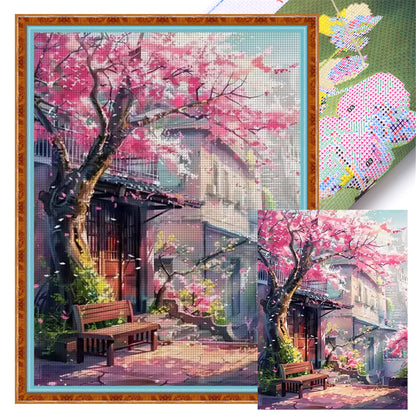 Under The Cherry Blossom Trees - 11CT Stamped Cross Stitch 50*68CM£¨Mona Lisa Brand£©