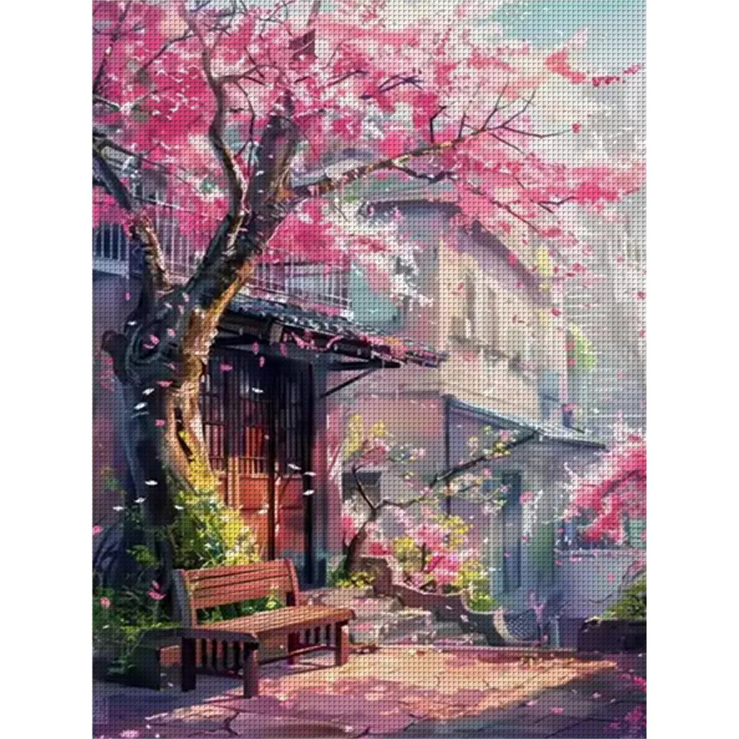 Under The Cherry Blossom Trees - 11CT Stamped Cross Stitch 50*68CM£¨Mona Lisa Brand£©
