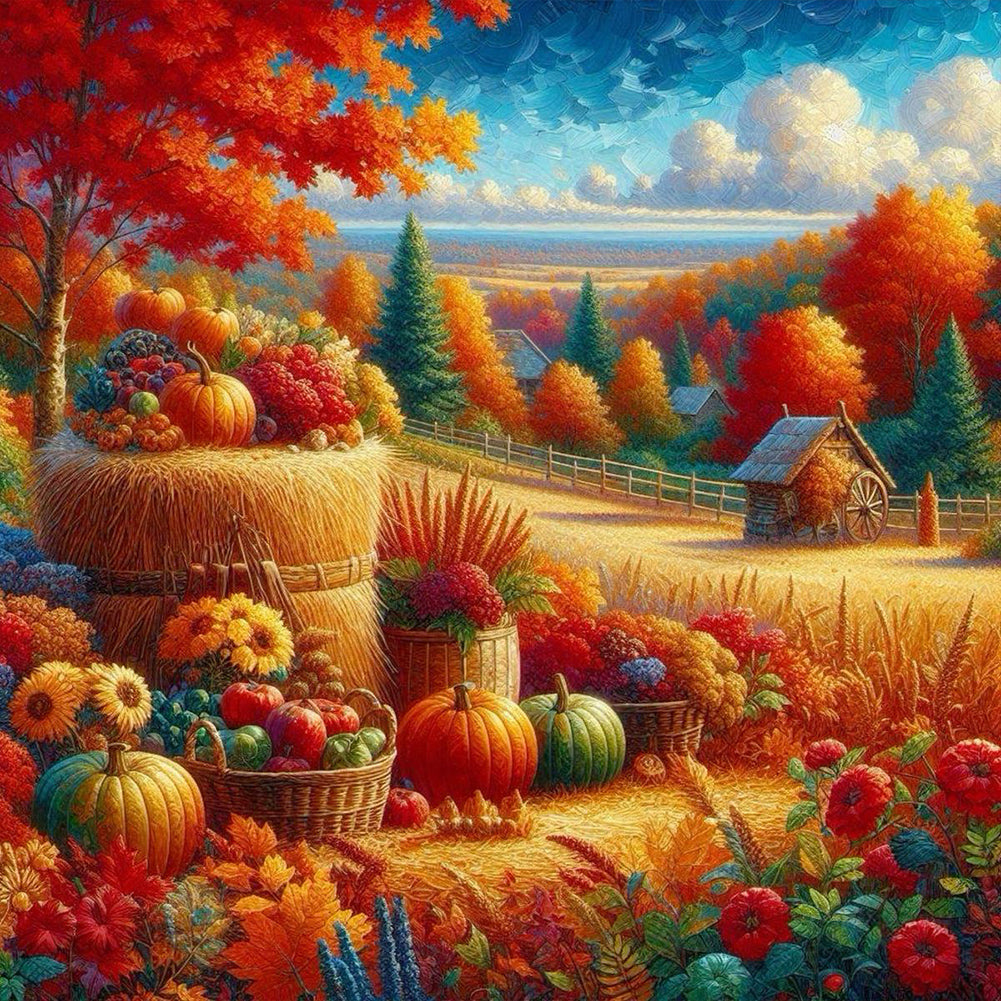 Autumn Straw - Full Round Drill Diamond Painting 40*40CM