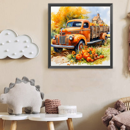 Autumn Pumpkin And Car - Full Round Drill Diamond Painting 40*40CM