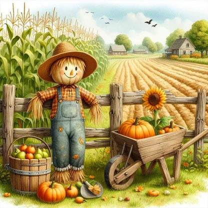 Autumn Scarecrow - Full Round Drill Diamond Painting 40*40CM