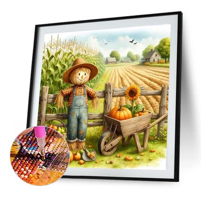 Autumn Scarecrow - Full Round Drill Diamond Painting 40*40CM