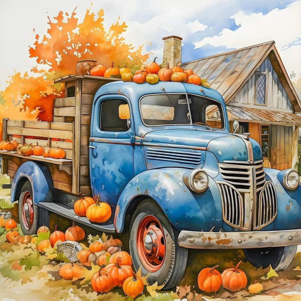 Autumn Car - Full Round Drill Diamond Painting 40*40CM