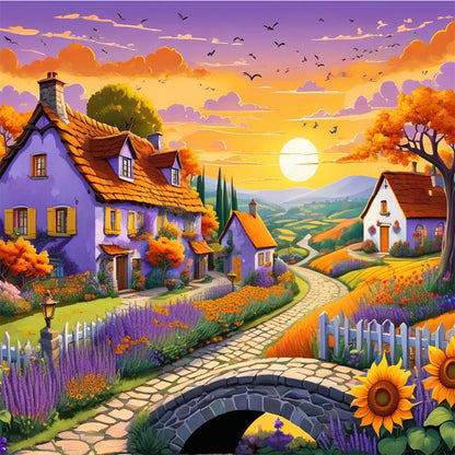 Autumn Scenery - Full Round Drill Diamond Painting 40*40CM