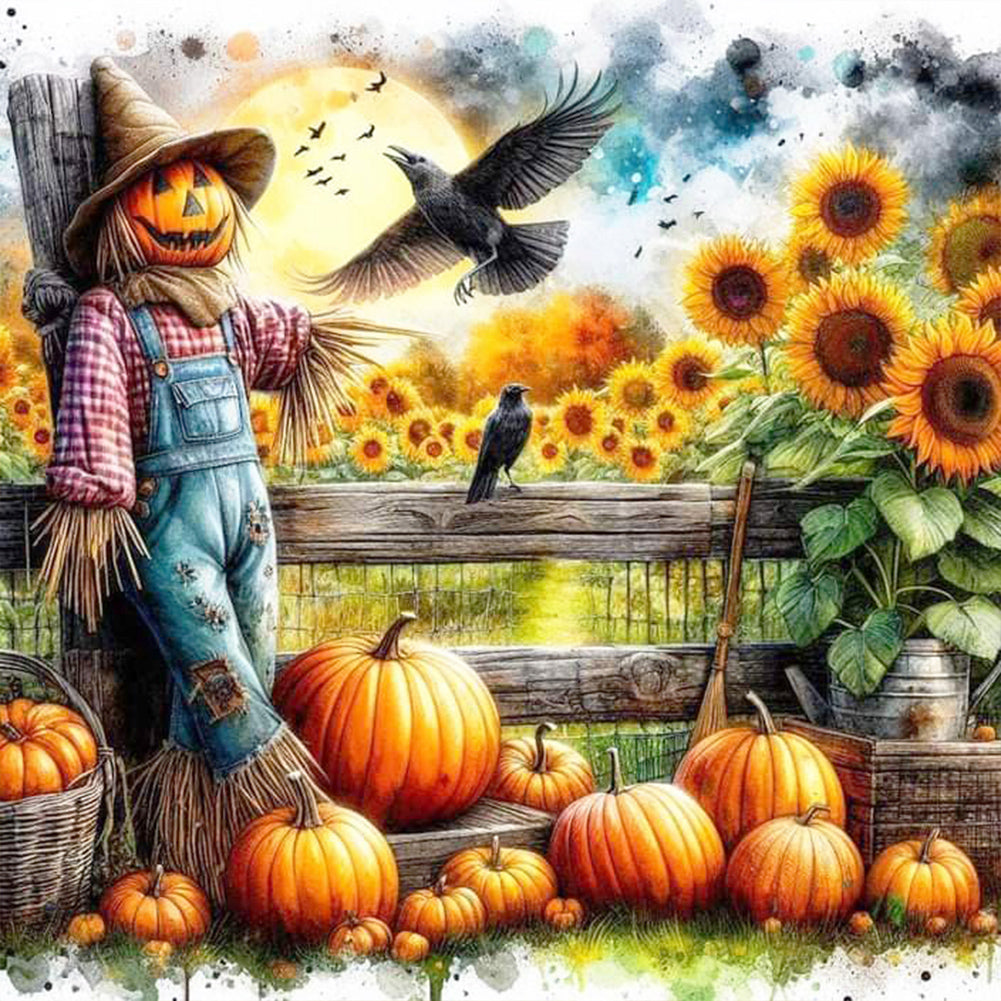 Autumn Sunflowers - Full Round Drill Diamond Painting 40*40CM