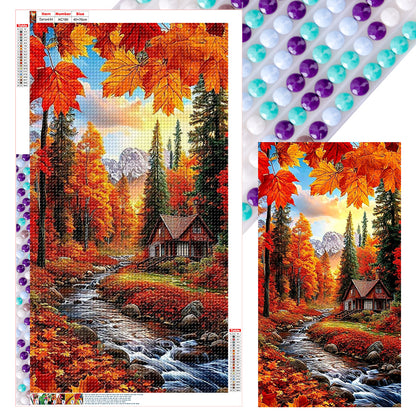 Autumn Scenery - Full Round Drill Diamond Painting 40*70CM