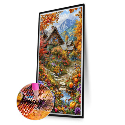 Autumn Cabin - Full Round Drill Diamond Painting 40*70CM