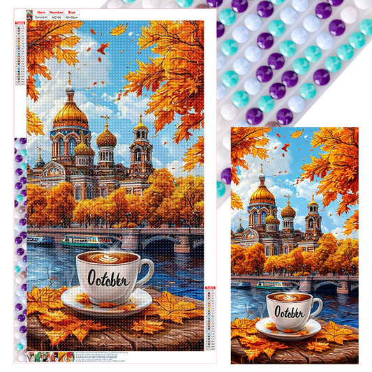 Autumn And Coffee - Full Round Drill Diamond Painting 40*70CM