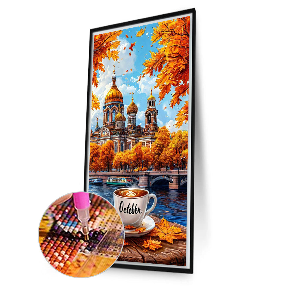 Autumn And Coffee - Full Round Drill Diamond Painting 40*70CM