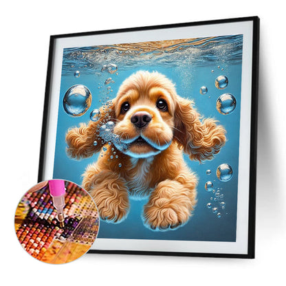 Swimming Dog - Full Round Drill Diamond Painting 40*40CM