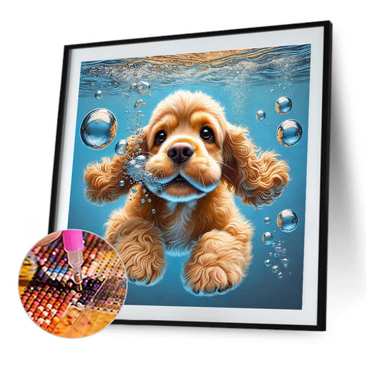 Swimming Dog - Full Round Drill Diamond Painting 40*40CM