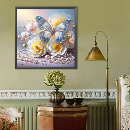 Flowers And Butterflies - Full Round Drill Diamond Painting 40*40CM